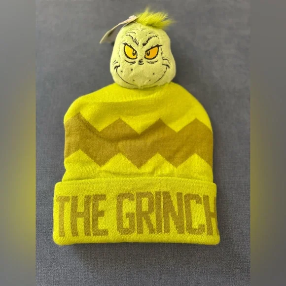 The Grinch Who Stole Christmas Green Plush Bennie Hat Adult One Size Winter New - Picture 1 of 5
